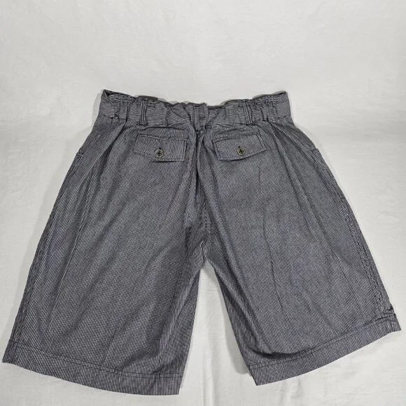 VINTAGE Striped Elastic Waist Drawstring Cargo BERMUDA Shorts Women's Size L/XL. - Picture 6 of 17